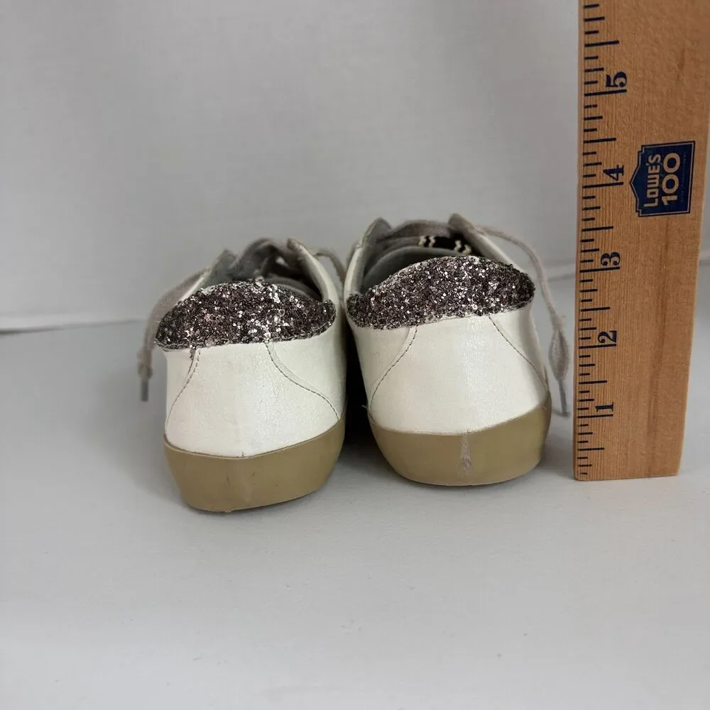 SHU SHOP Kids Paris Sneakers White Gray Pink Star Shoes Size 3